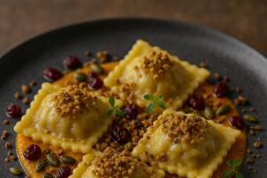 Hausgemachte Wildfleisch-Ravioli